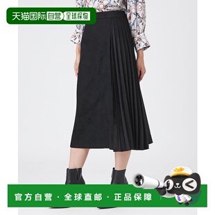 1h可退 日本直邮TRANS WORK 女装 仿麂皮质感 针织裙 部分褶皱设