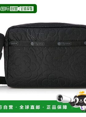 【日本直邮】Lesportsac力士保女款单肩斜挎包2434黑色压花 2434K