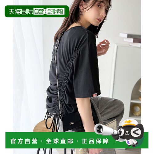 日本直邮Java女士前后两穿亨利领抽绳设计短袖T恤 jv1010437