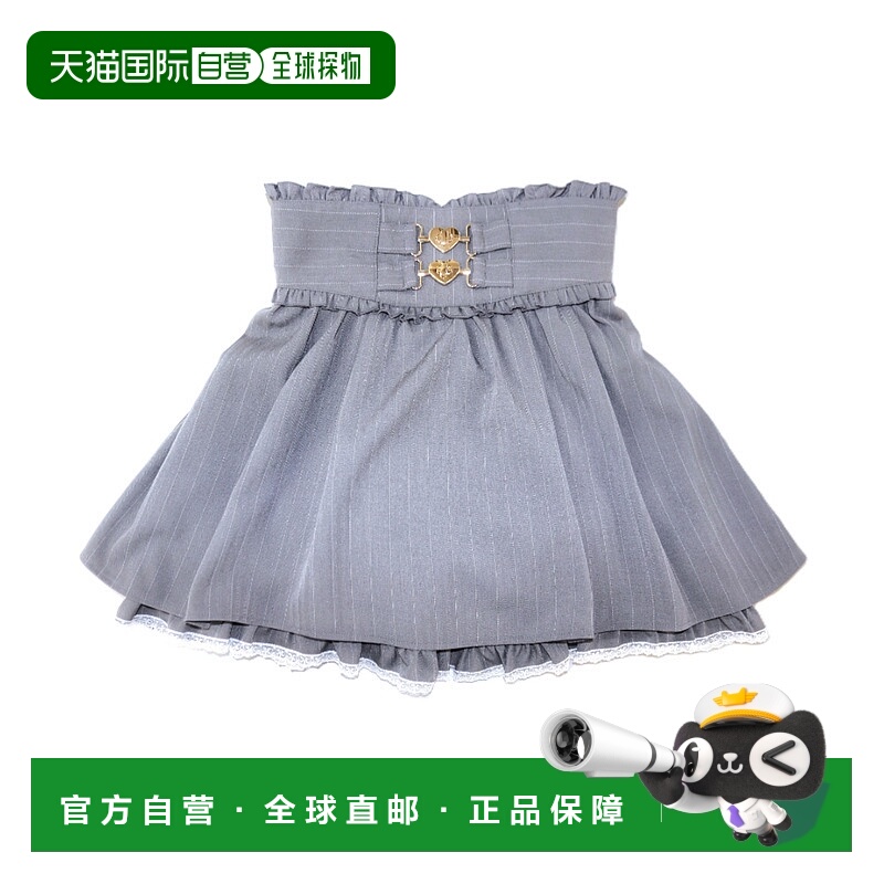 1h可退 日本直邮Secret Honey 女装 宽松高腰迷你裙 心形扣+内搭