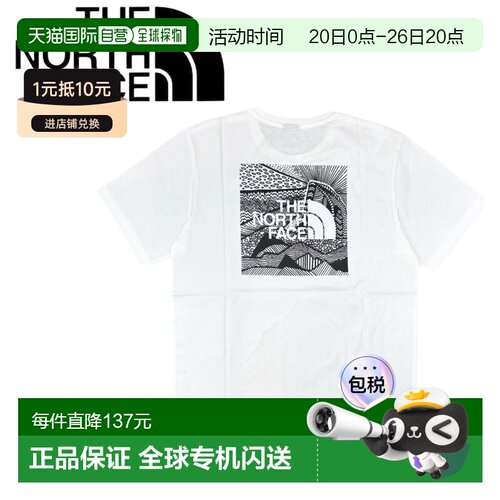 日本直邮The North Face Redbox 短袖T 恤背面标志上衣 NF0A87NV