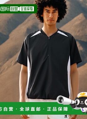 【日本直邮】Zett捷多 棒球短袖半拉链衫 黑x白1911A  L BOV535H