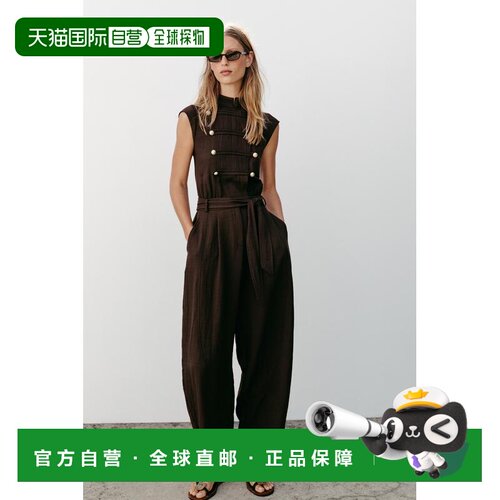 日本直邮无品牌 托格扣腰带连体裤 连体裤