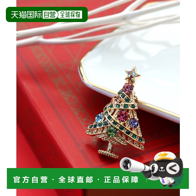 1h可退 日本直邮Three Four Time 女士 多宝石圣诞树胸针 8575037