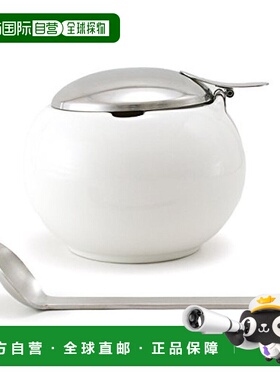 【日本直邮】ZEROJAPAN圆形调料罐M号 附勺子 白色BKK-03 WH