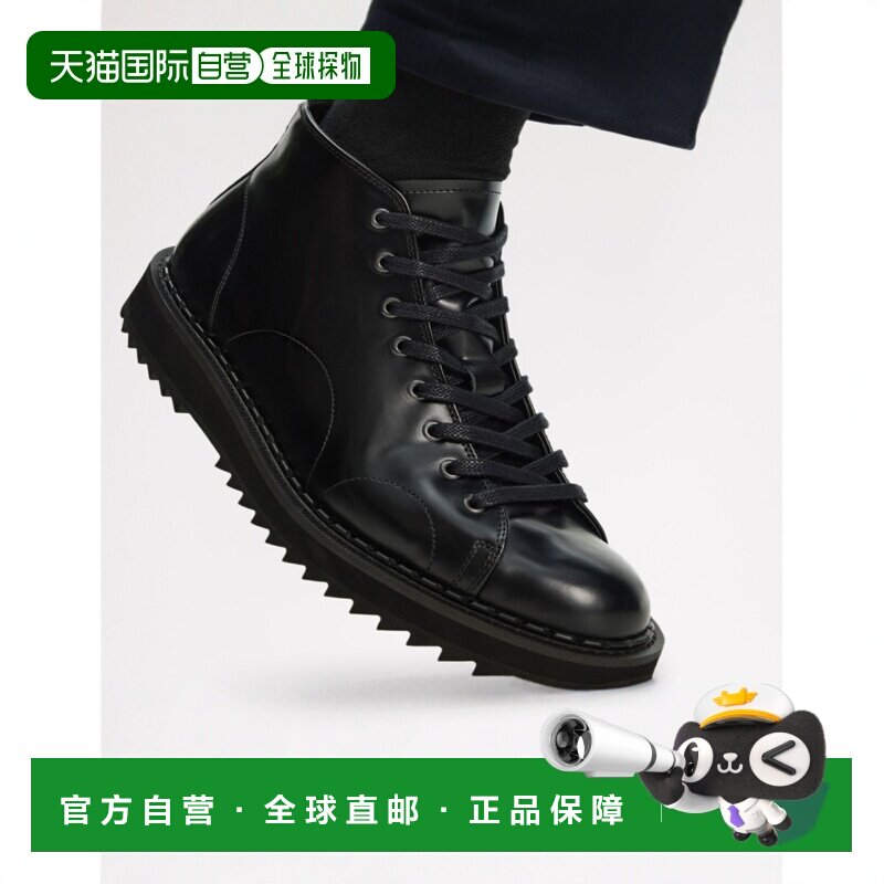 日本直邮FRED PERRY 男女同款 皮革风格 Monkey Boot 复古短靴 SB