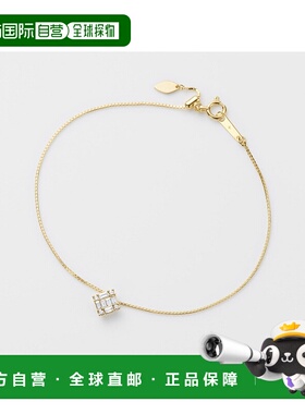 日本直邮日潮 agete 阿卡朵K18YG钻石手链黄色 均码设计方形精致