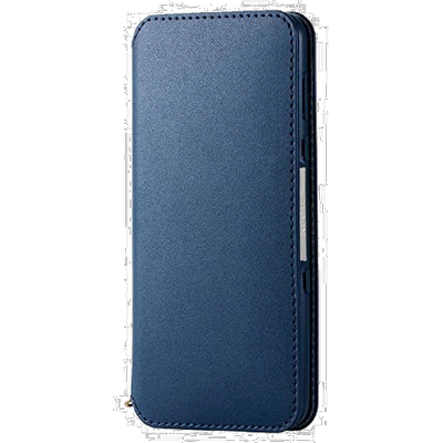 【日本直邮】ELECOM AQUOS R3手机壳 软皮革 带磁铁支架功能 海军