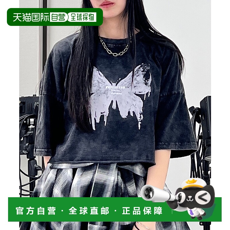 1h可退 日本直邮Figments 女士蝴蝶印花短款T恤 FG25SS146