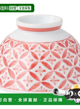 【日本直邮】波佐見焼 斜面轻量饭碗（中） 七宝纹 红色 42587