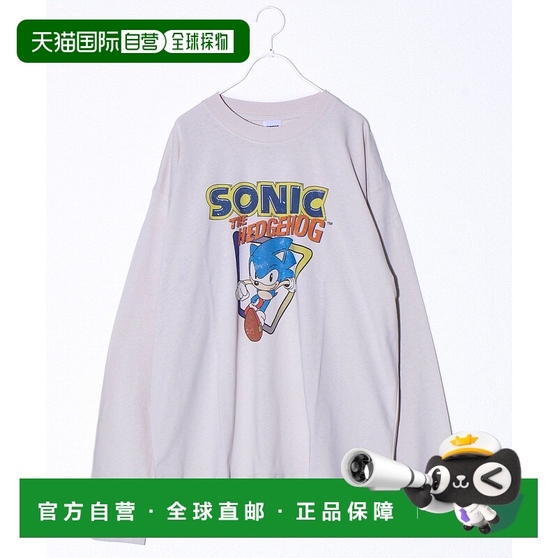 1h可退 日本直邮SONIC 男女同款复古风长袖T恤 宽松版型 90s街头