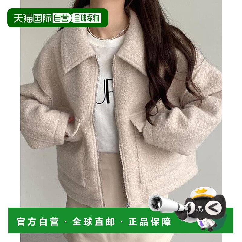 1h可退 日本直邮andme 羊羔毛风格 双口袋 夹克外套 毛绒外套开衫