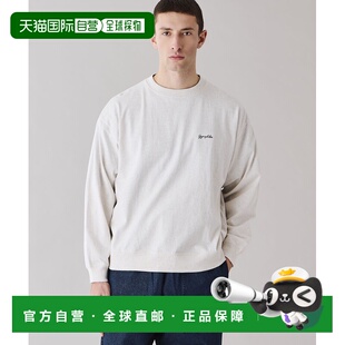 日本直邮GYMPHLEX 男士 纯棉长袖圆领T恤 宽松版型 胸前刺绣logo