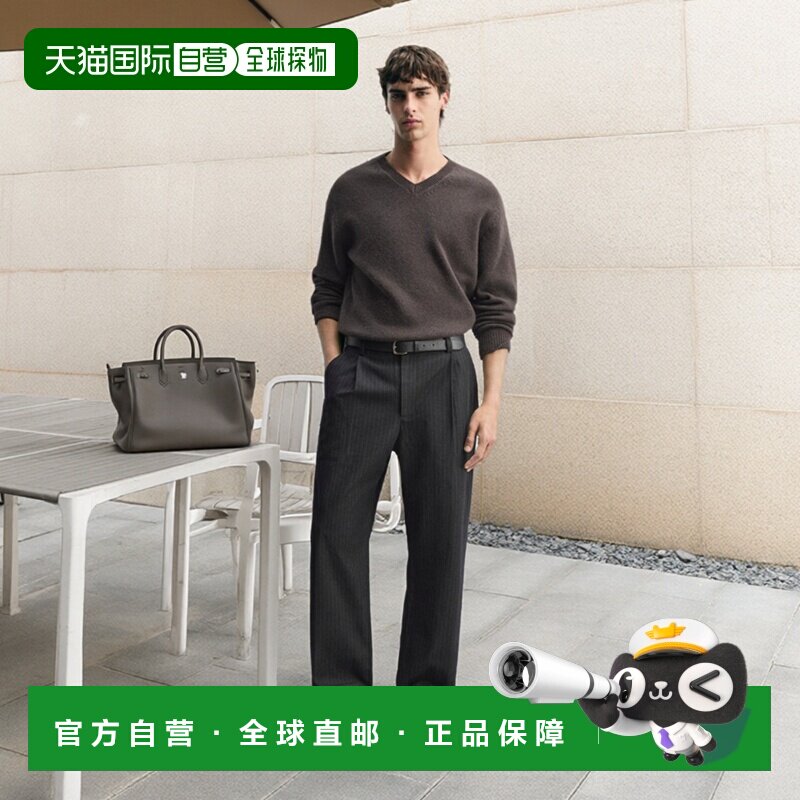 日本直邮Zara细条纹图案宽松版型长裤裤子休闲裤阔腿裤男装