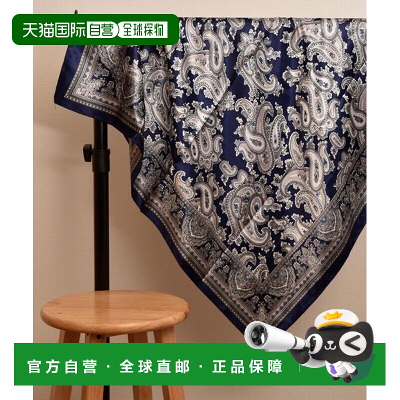 1h可退 日本直邮resonance 女士 大方巾 丝滑质感 多种系法 复古 - 实物图