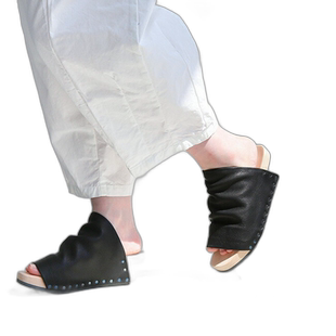 日本直邮[GUSH-VST201] trippen 一脚蹬木质皮革凉鞋 uIZ