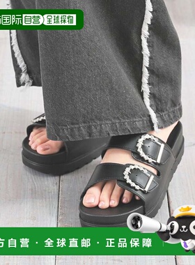 日本直邮Honeys 双腰带凉鞋 女士凉鞋 [HN6029EW011374] 白色 黑