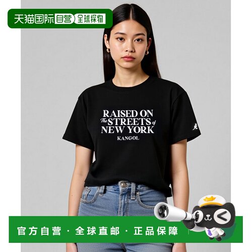 日本直邮KANGOL 女士短款印花短袖T恤 kplc00152