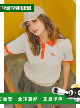 日本直邮Rienda RD双色宽松polo衫 [RI3465EW034165] 蓝色