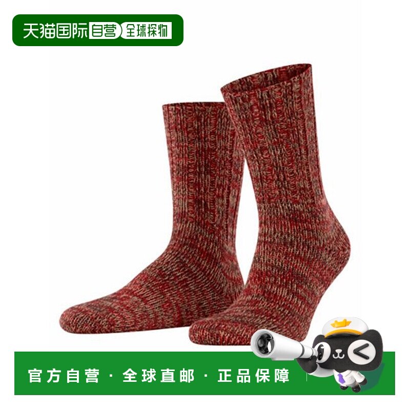 1h可退 日本直邮FALKE 男女通用杂色棉质高筒靴袜 黑色 39/42 #12