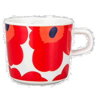 【日本直邮】Marimekko 咖啡杯/马克杯 200 毫升 白色／红色瓷器