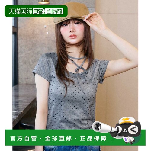 日本直邮muet. 女装 波点T恤配项链 209101