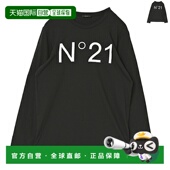 日本直邮N°21 儿童长袖 圆领T恤带徽标印花N21808N01530N900