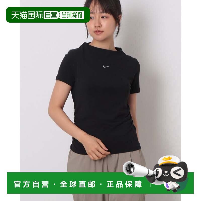 日本直邮女士紧身短袖高领上衣 运动服 冷感针织 HV2402 黑色耐克