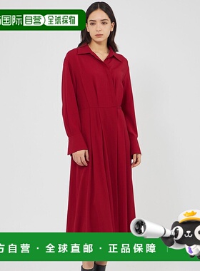 1h可退 日本直邮EPOCA 女装 羊毛质感 卡夫坦衬衫裙 宽松褶饰设计