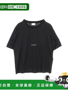 日本直邮中古YSL圣罗兰女S级99新Cut and sew针织布棉上衣黑色