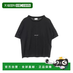 日本直邮中古YSL圣罗兰女S级99新Cut sew针织布棉上衣黑色 and