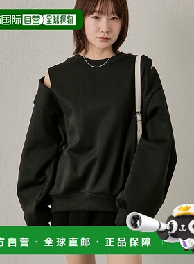 1h可退 日本直邮mline 女装 宽松版型 半袖连帽卫衣 肩部剪裁设计