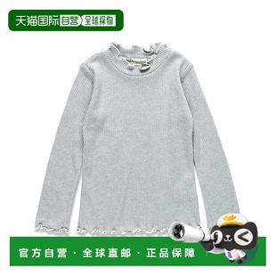 半透明拉梅装 T恤 饰圆领女 日本直邮BRANSHES儿童宽松长袖 1h可退