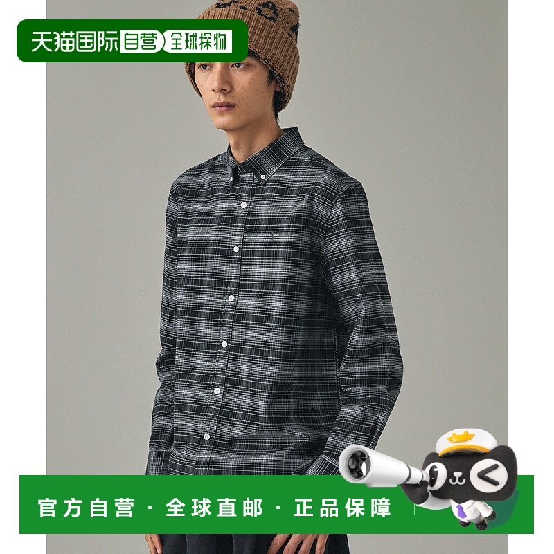 日本直邮AIGLE 牛津纽扣领格纹衬衫长袖