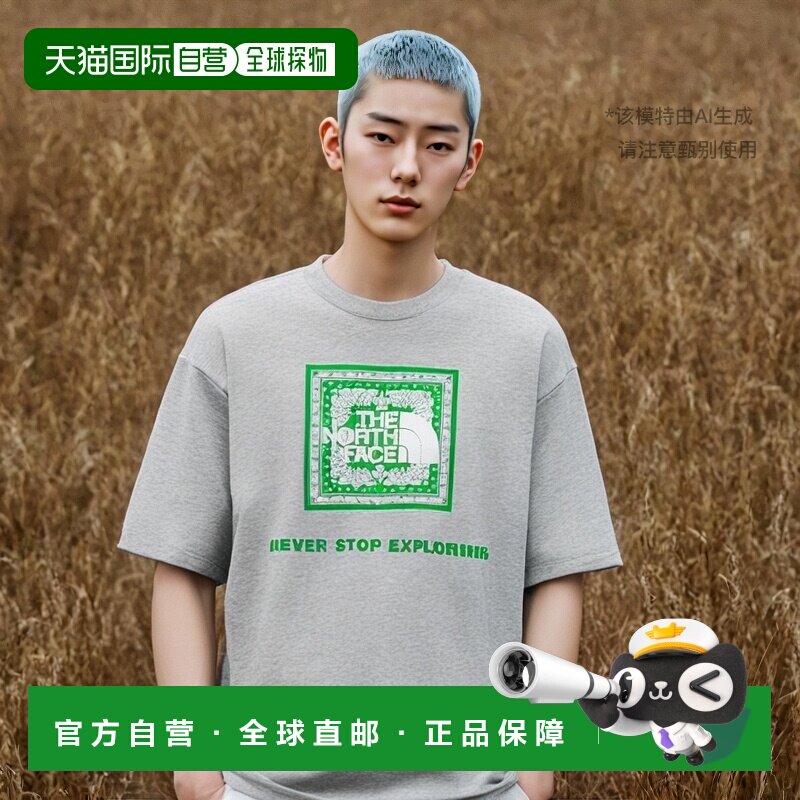 日本直邮 The North Face T恤男式 THE NORTH FACE 头巾方形 T恤/