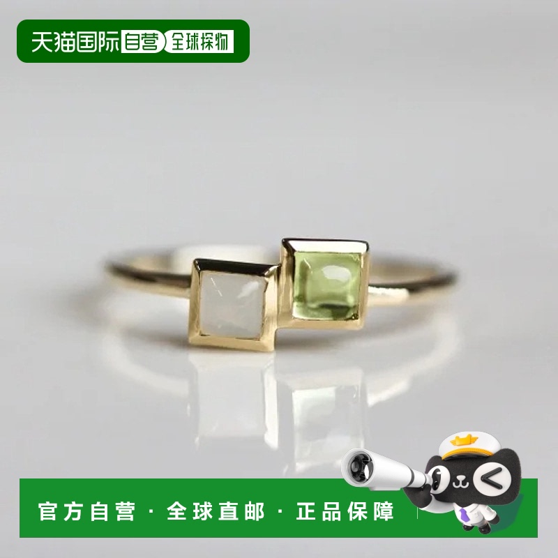 1h可退 日本直邮cui-cui 10K黄金黄佩里多特与月光石戒指 755479