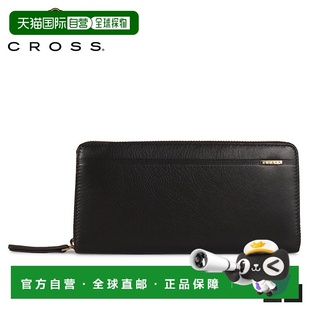 998369 WALLET黑AC CROSS钱包长钱包男士 圆形拉链CENYURY