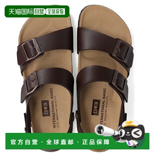 日本直邮EDWIN 男士舒适凉鞋后绑带时尚不易滑落凉鞋鞋垫足弓支撑