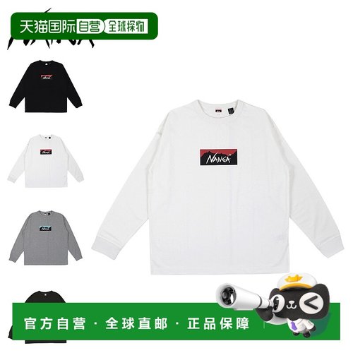日本直邮NANGA 男士长袖生态混合方形徽标T恤棉质NW2431-1E150-A