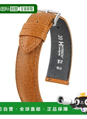 日本直邮01009010-2-22 HIRSCH 驼色纹皮革表带手表替换表带Prosk