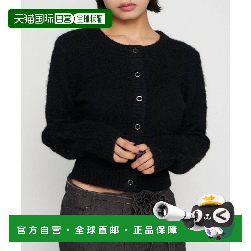 1h可退 日本直邮LAGUA GEM 女装 圆润短款 针织开衫 环形金属扣设