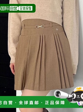 日本直邮dazzlin 女装 POLO BCS联名高腰褶皱迷你裙带腰带 022610