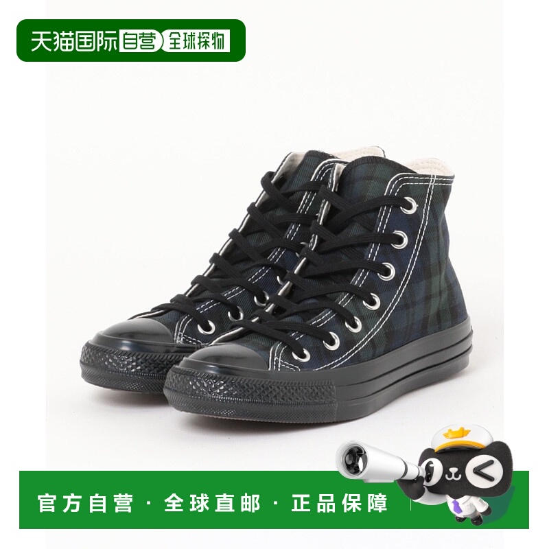 1h可退 日本直邮CONVERSE 匡威 男装 黑色复古格纹高帮帆布鞋 703