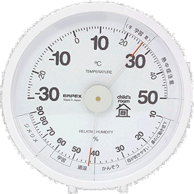 【日本直邮】EMPEX 家用温湿度计 可挂可放 儿童房用 TM-6331 白
