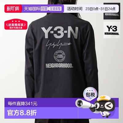 日本直邮Y-3 x NEIGHBORHOOD 男士长袖T恤NBHD LOGO 长袖T恤 (JW7