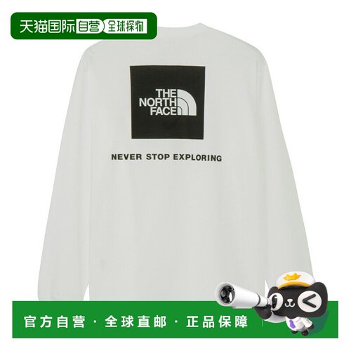 日本直邮THE NORTH FACE 长袖后方方形Logo T恤 (NT32442) 2025秋