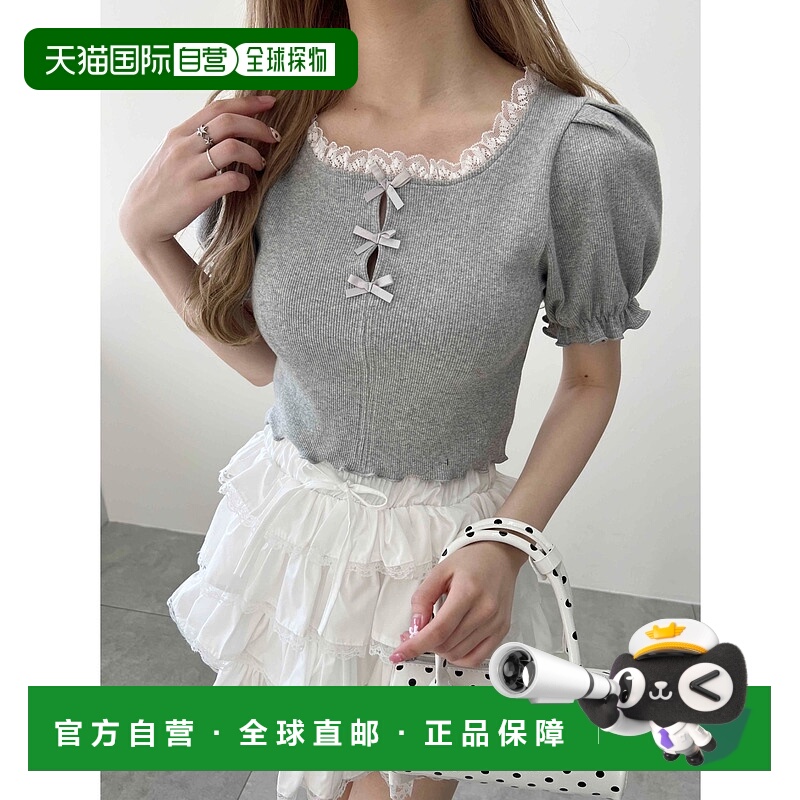 1h可退 日本直邮PHILLY 女士蕾丝装饰方领上衣 PWC25SS046