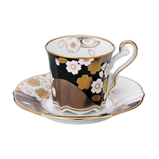 【日本直邮】Noritake 诺瑞特 咖啡杯和茶托 200cc 诗情夜樱 骨瓷