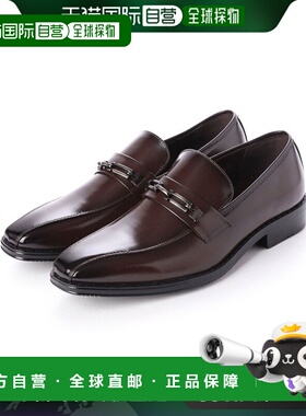 【日本直邮】Gino Zeeno 商务鞋男宽 3EEE 防滑位乐福鞋漩涡皮鞋