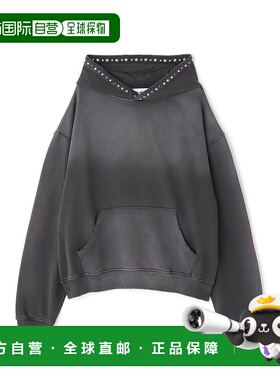 1h可退 日本直邮WHITELAND男女同款加绒连帽衫 宽松版型金属钉装